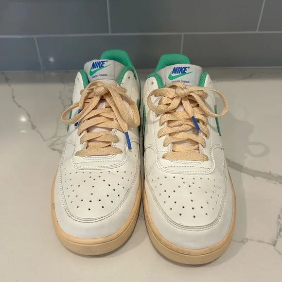 Nike‎ Court Vision Sail/Electric Algae-Pale Vanilla-Med Blue-White Men’s 10